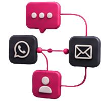 Ícono de EKHO Automatización: canales de mensajería conectados entre sí.