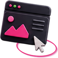 Ícono de EKHO Diseño: una ventana de navegador con una imagen y un cursor.